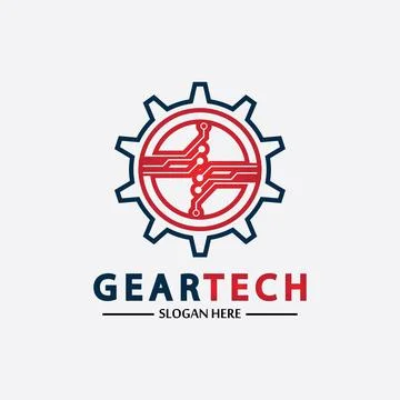 Tech gear logo vector design template. Technology Logo Template Design Vector Stock Illustration