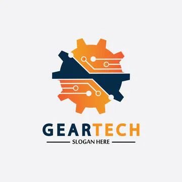 Tech gear logo vector design template. Technology Logo Template Design Vector Stock Illustration