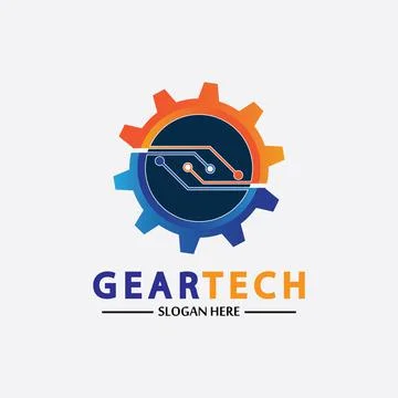 Tech gear logo vector design template. Technology Logo Template Design Vector 스톡 일러스트