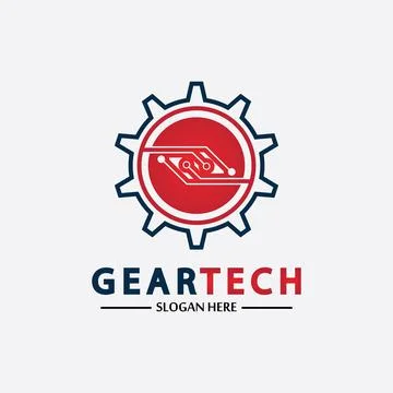 Tech gear logo vector design template. Technology Logo Template Design Vector Stock Illustration