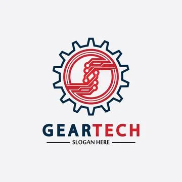 Tech gear logo vector design template. Technology Logo Template Design Vector Stock Illustration