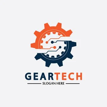 Tech gear logo vector design template. Technology Logo Template Design Vector Stock Illustration