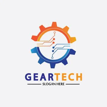 Tech gear logo vector design template. Technology Logo Template Design Vector Stock Illustration