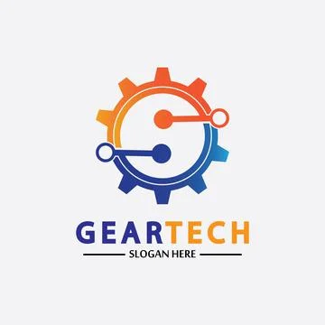 Tech gear logo vector design template. Technology Logo Template Design Vector Stock Illustration