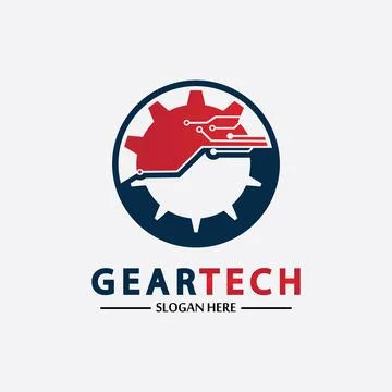 Tech gear logo vector design template. Technology Logo Template Design Vector Illustrazione stock