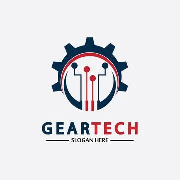 Tech gear logo vector design template. Technology Logo Template Design Vector Stock Illustration
