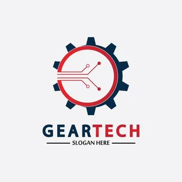 Tech gear logo vector design template. Technology Logo Template Design Vector Illustrazione stock