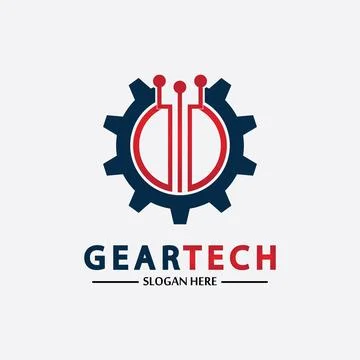 Tech gear logo vector design template. Technology Logo Template Design Vector Stock Illustration