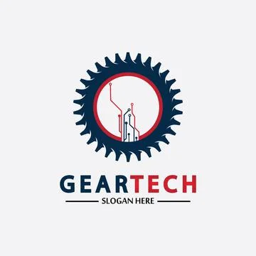 Tech gear logo vector design template. Technology Logo Template Design Vector Stock Illustration