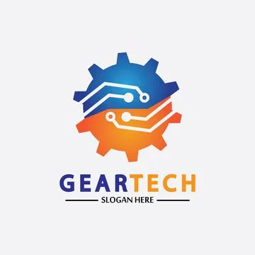 Tech gear logo vector design template. Technology Logo Template Design Vector Illustrazione stock