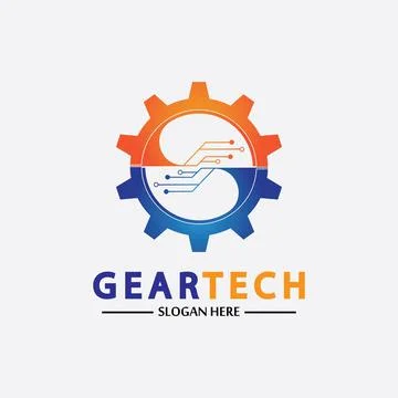 Tech gear logo vector design template. Technology Logo Template Design Vector Stock Illustration
