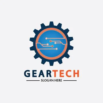Tech gear logo vector design template. Technology Logo Template Design Vector Stock Illustration