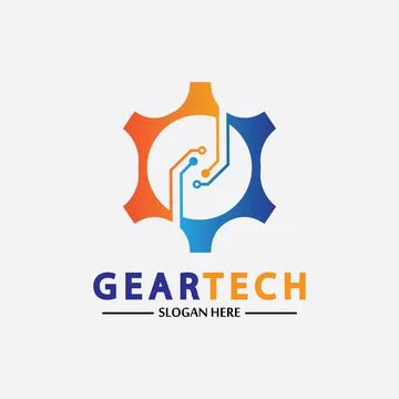 Tech gear logo vector design template. Technology Logo Template Design Vector Stock Illustration