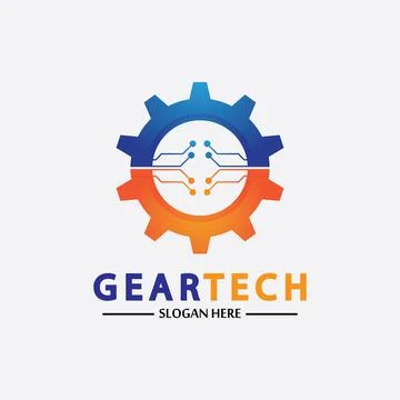 Tech gear logo vector design template. Technology Logo Template Design Vector Stock Illustration