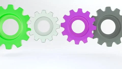 Tech Gears 3d industry animation Stock Footage 242075550