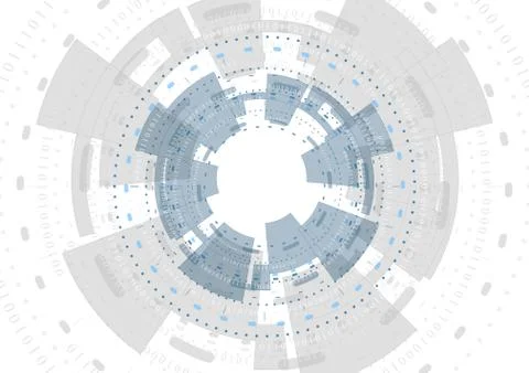 Tech gears with binary code vector background Illustrazione stock
