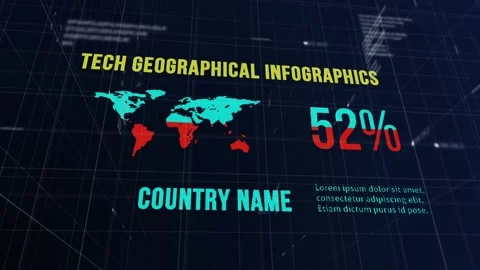 Tech Geographical Infographics After Effects stock