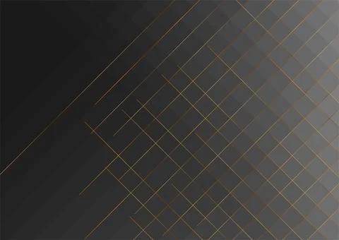 Tech geometric background with golden linear grid Illustrazione stock