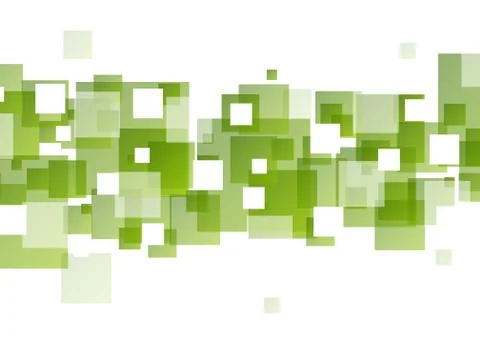 Tech geometric background with green squares Illustrazione stock