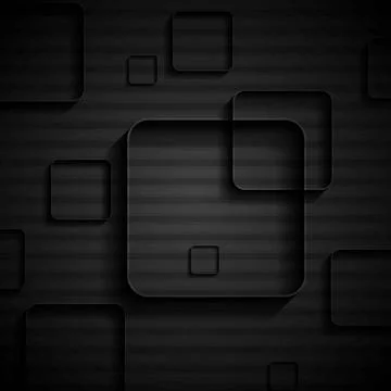 Tech geometric black background with squares Tech geometric black backgrou... 스톡 사진