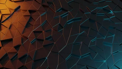 Tech Geometric Motion Backdrop With Glossy Triangles Video stock 144597335