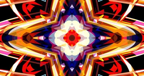 Tech Geometric Symmetric Pattern Abstract Art Illustration Stock Illustration