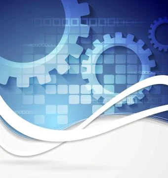 Tech geometric wavy blue vector background イラスト素材