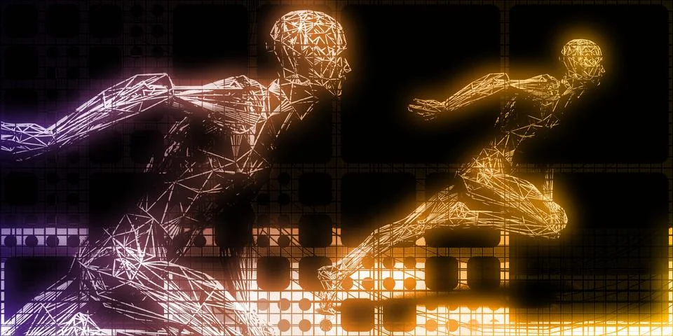 Tech Giants Competing In Artificial Intelligence Arena Stock-Illustration