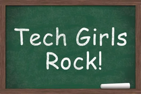 Tech Girls Rock Stock Illustration