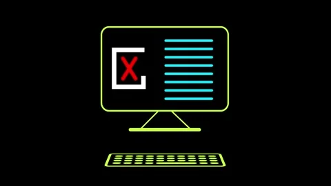 Tech Glitch Error Message Illustration with Warning Notification Stock Footage 311273621