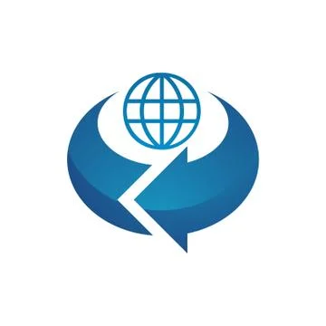 Tech Globe logo design for international business of global technology indust Stock Illustration