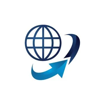 Tech Globe logo design for international business of global technology indust Stock Illustration