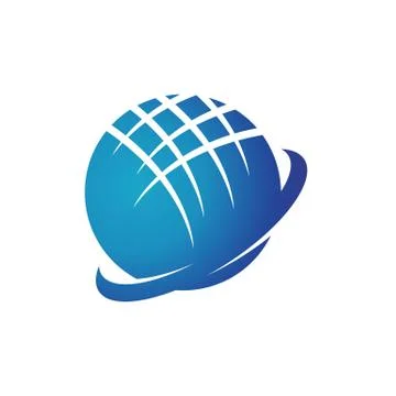 Tech Globe logo design for international business of global technology Stock Illustration