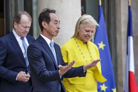 Tech for Good summit at the Elysee palace, Paris, France - 23 May 2018 Stock Photos