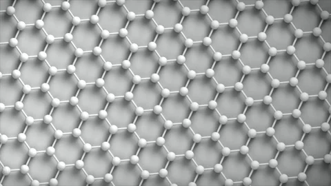 Tech Graphene nano Structure loop Spin Light. This nano technology 3D animation Stock Footage 340540593