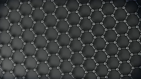 Tech Graphene Structure nano loop Spin Metal. This nano technology 3D animation Stock Footage 340118307