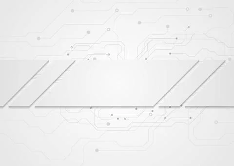 Tech grey abstract background with circuit board Tech grey abstract corpor... Stock Photos