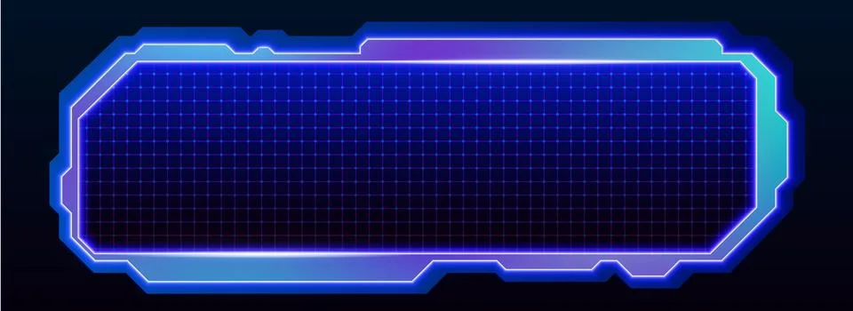 Tech grid HUD frame with cyber interface elements 스톡 일러스트