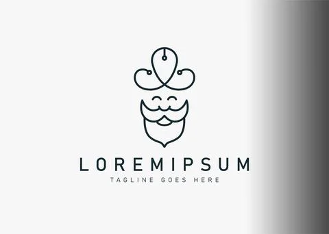 Tech guru logo design. Vector illustration of guru with turban. Modern logo d Иллюстрация