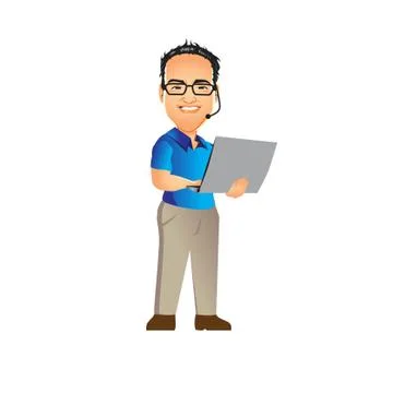 Tech Guy Nerd vector illustration Stock Illustration