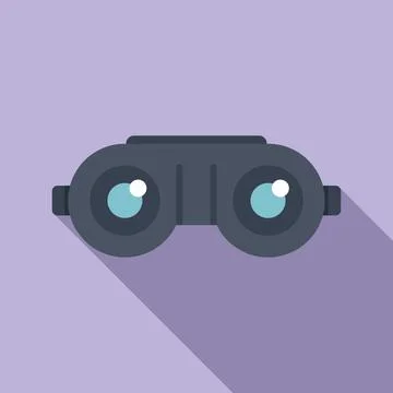 Tech headset icon flat vector. Vr reality Stock Illustration