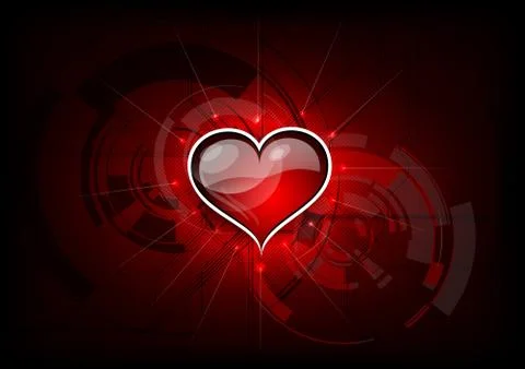 Tech heart Illustrazione stock