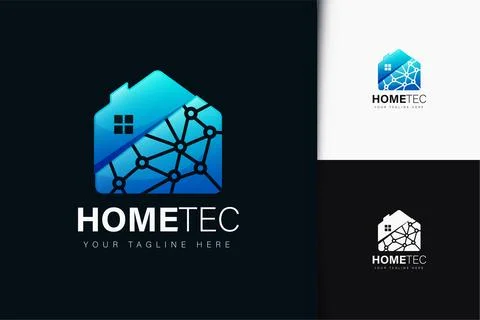 Tech house logo design with gradient Ilustración de archivo