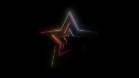 Tech HUD empty star box with deep glow gradient rotating light animation. Stock Footage 336647248
