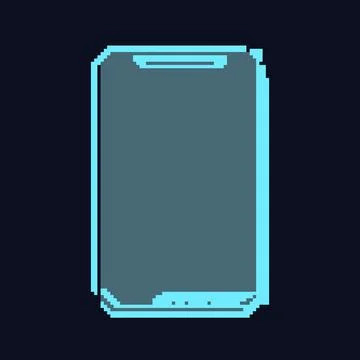 Tech hud frame pixel art vector illustration Stock Illustration