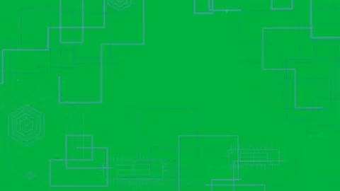 Tech HUD growing on transparent background, data feed driving hex, nodes moving Stock Footage 333972269