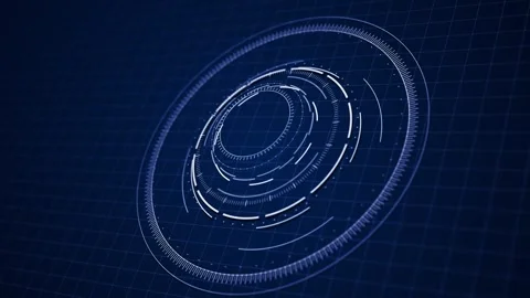 Tech HUD Innovation circle interfaces. Hi tech futuristic display. Blue hologram Video stock 277923995
