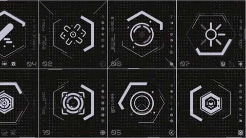 Tech HUD Loop Dark Grey 02 Stock Footage 294044270