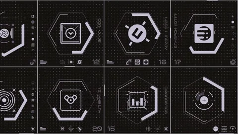 Tech HUD Loop Dark Grey 03 Stock-Footage 294044286