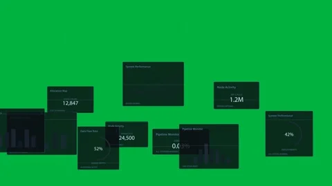 Tech HUD receiving data, animating panels on transparent backdrop highlighting Stock Footage 333972506